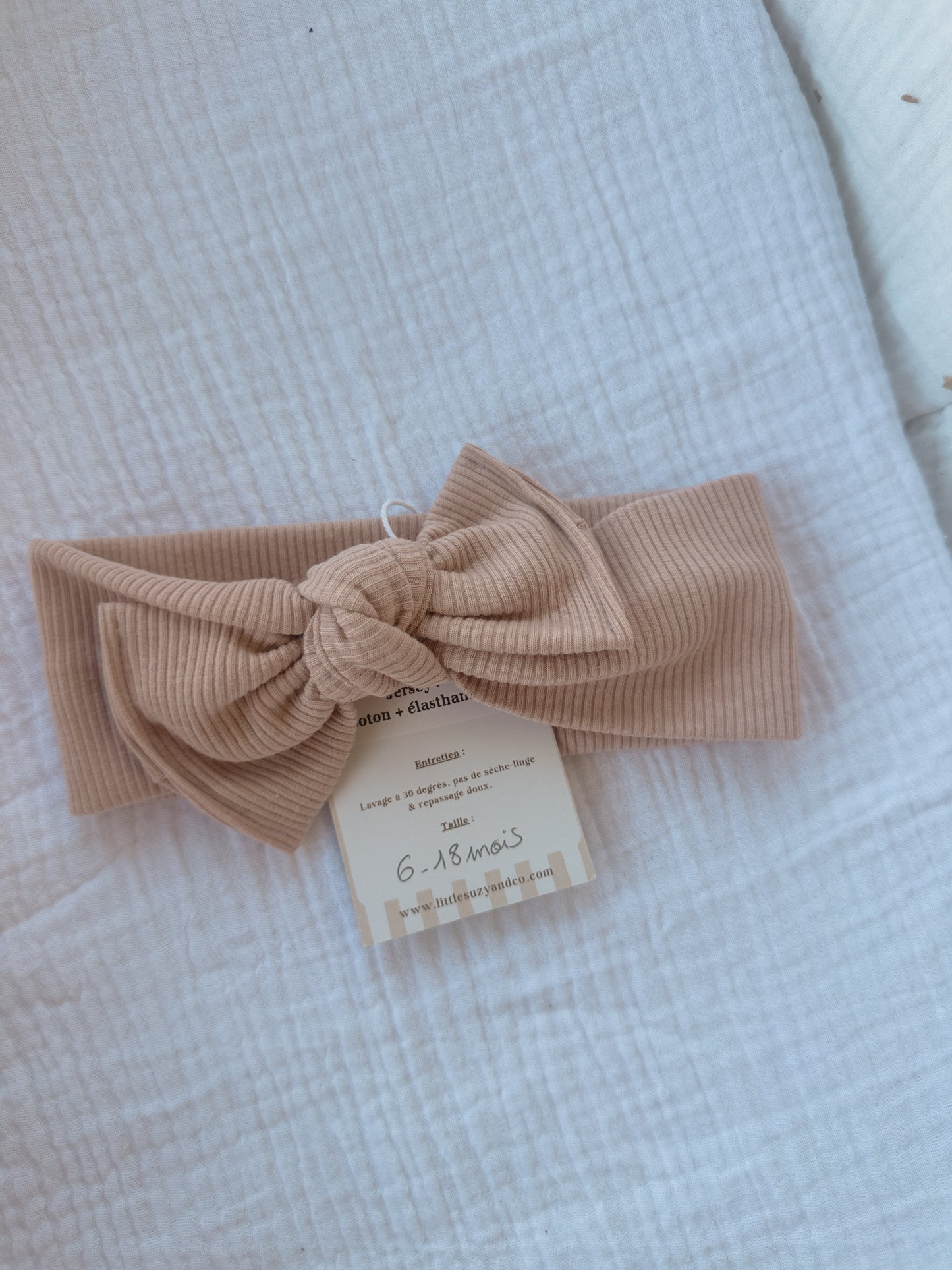 Headband nude côtelé 6-18 mois- En stock