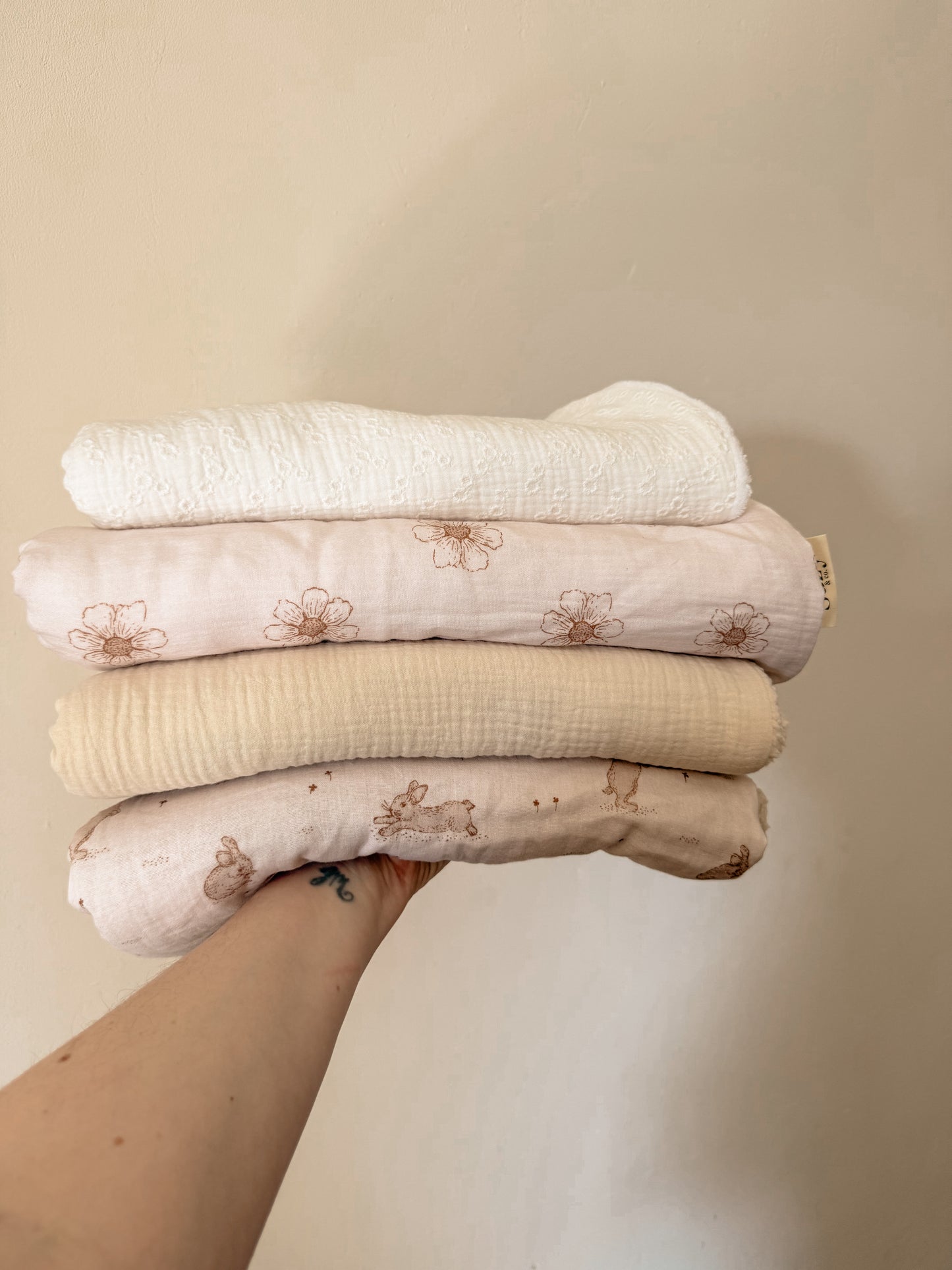 Couverture 70x90 Daisy crème/sherpa blanc - En stock