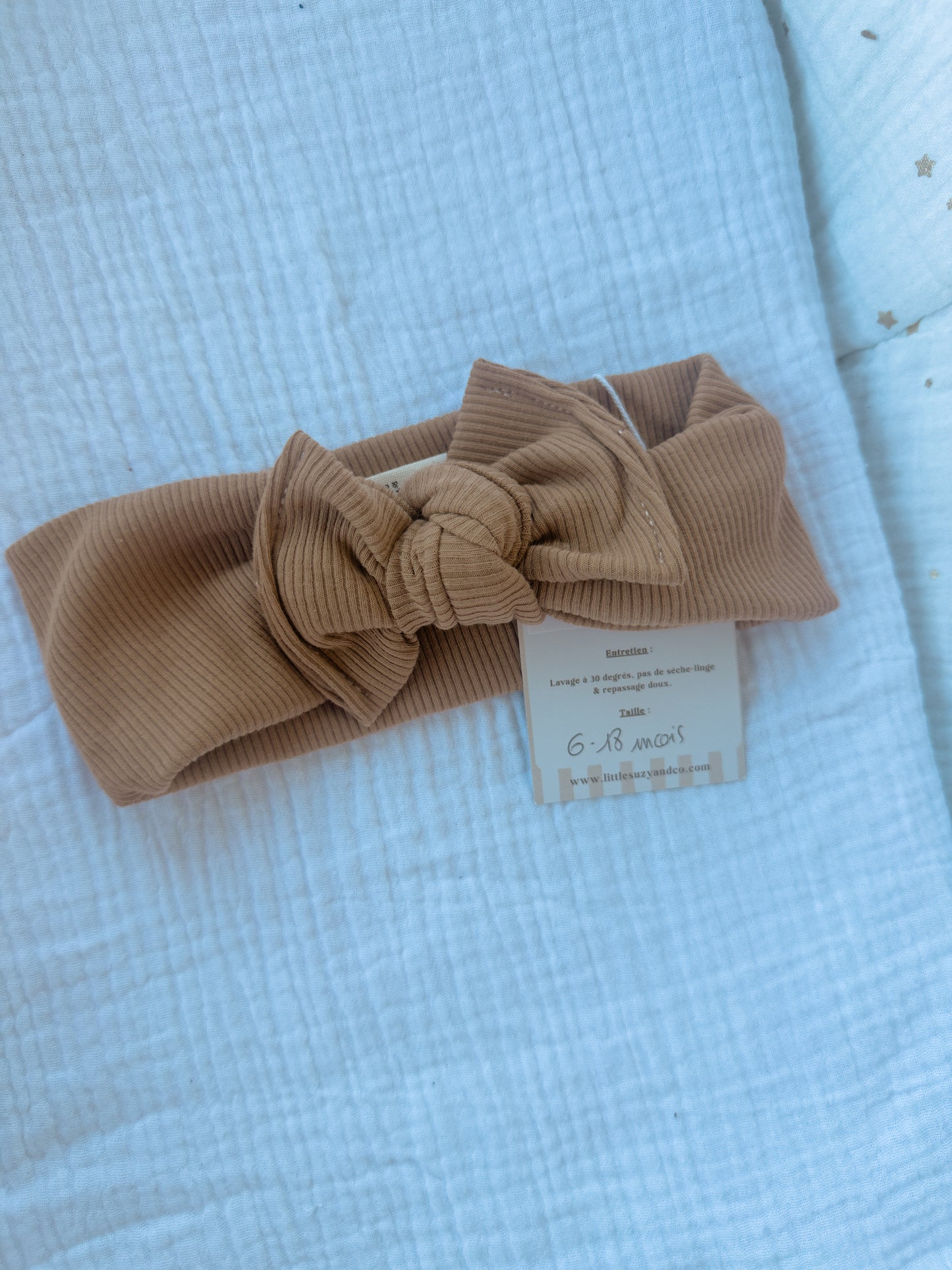 Headband Camel côtelé 6-18 mois- En stock