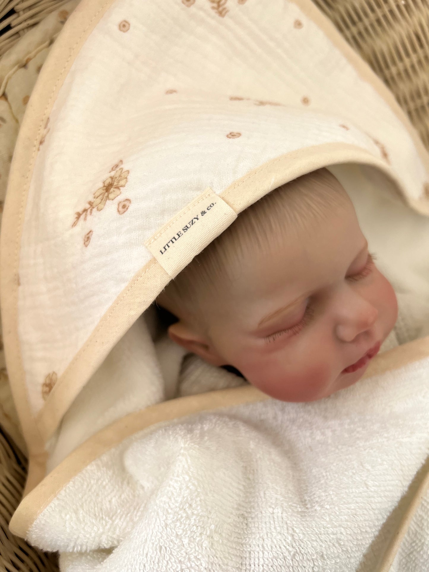 Cape de bain Mini fleurs marron