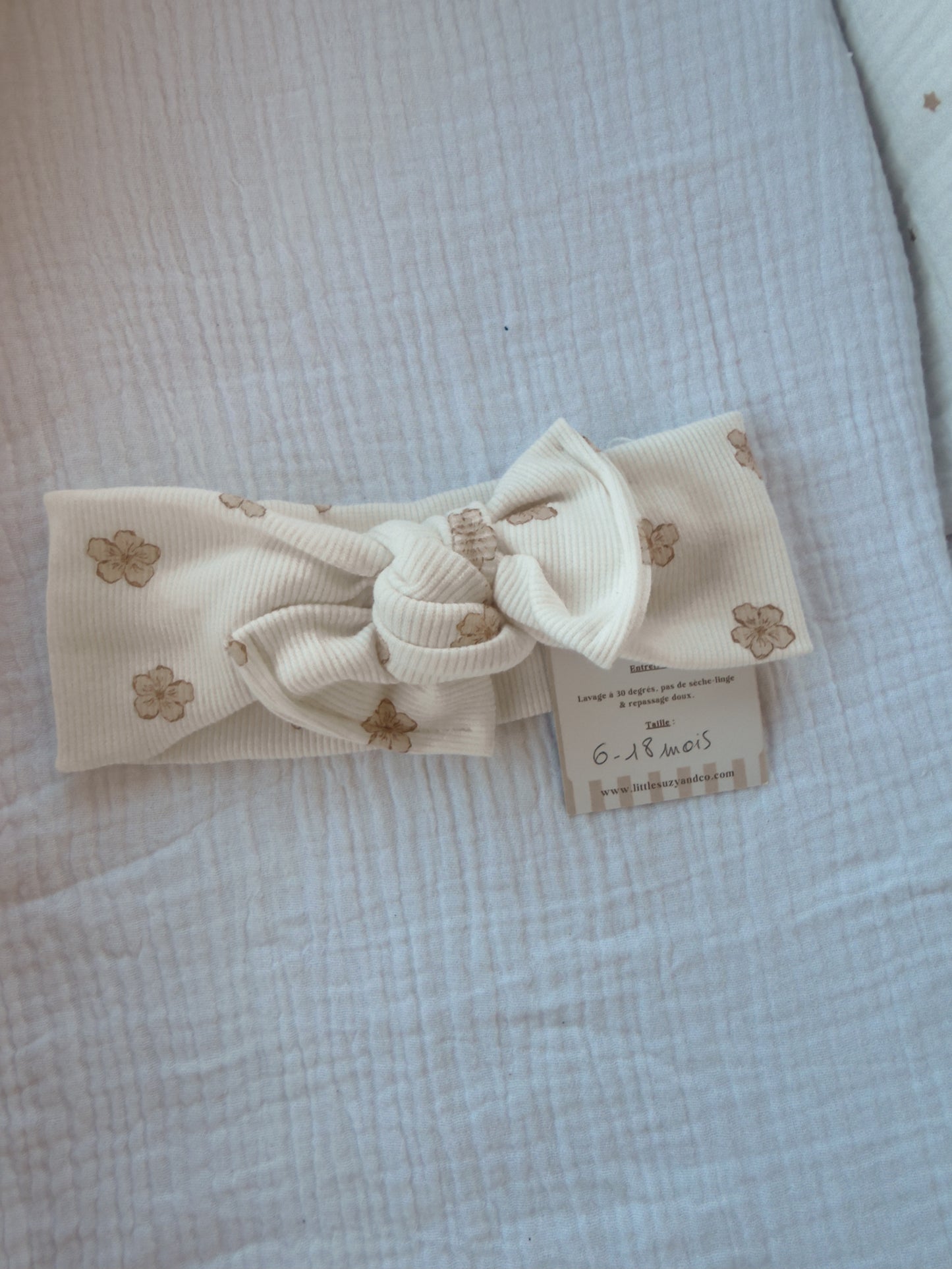 Headband fleurs de cerisier 6-18 mois- En stock