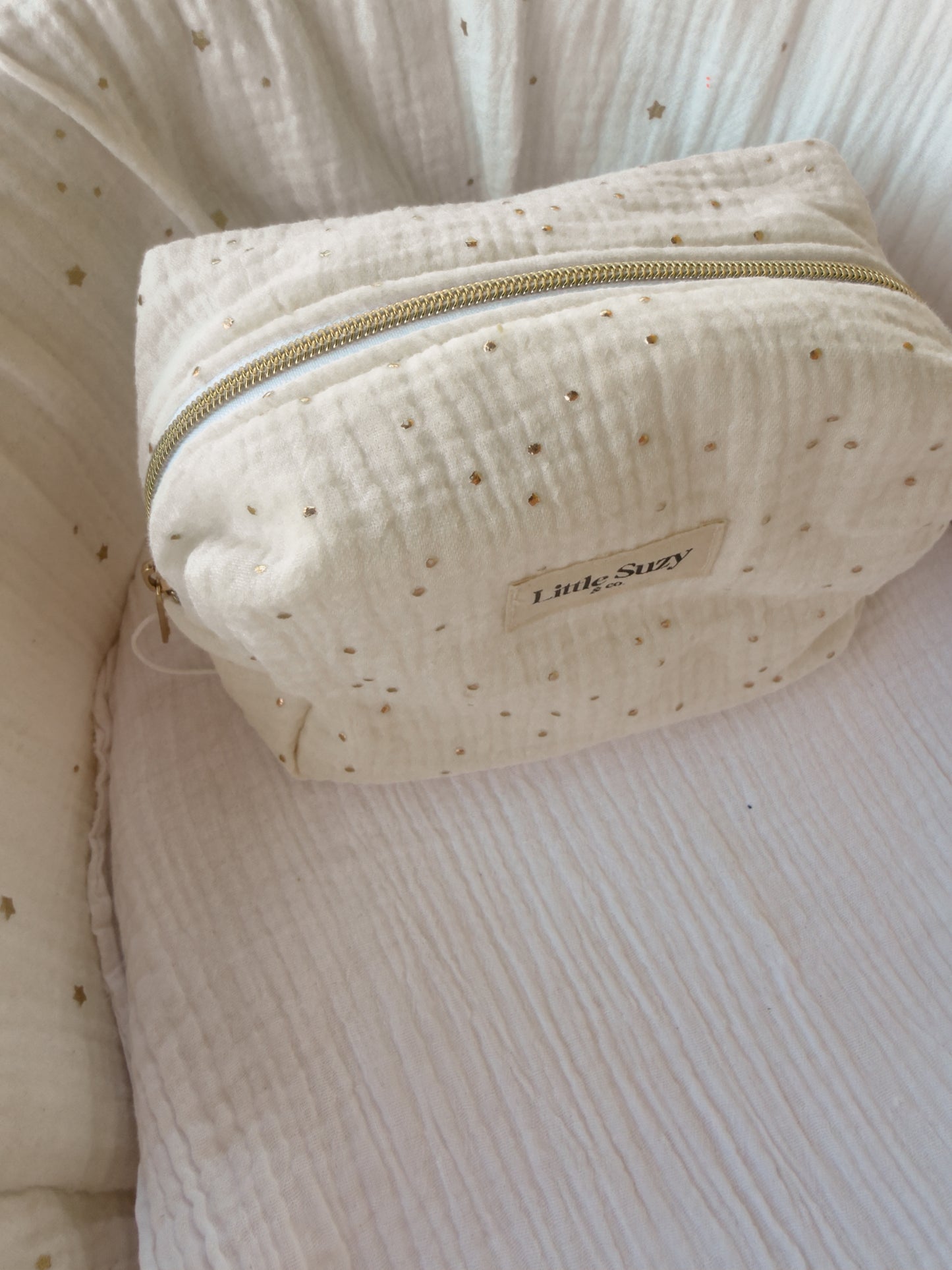 Trousse pois dorés - En stock