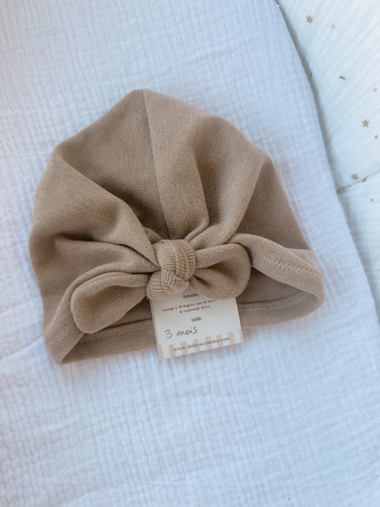 Turban 3 mois beige - En stock