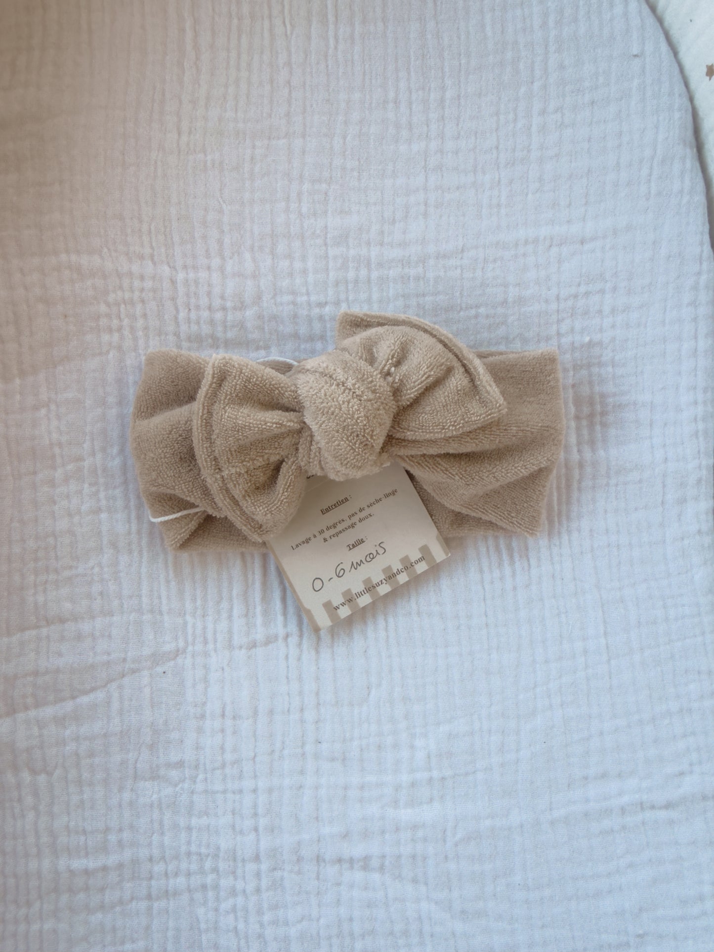 Headband  éponge beige 0-6 mois- En stock
