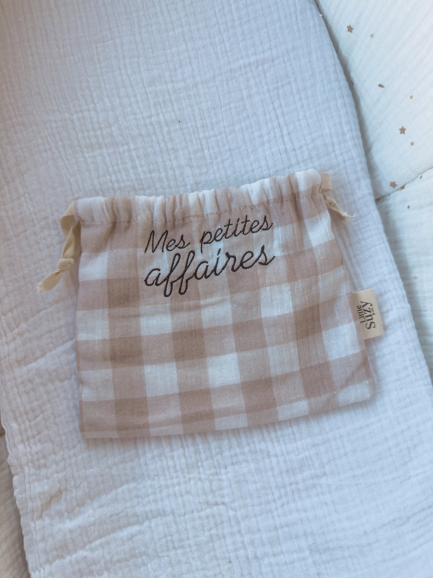 Pochon mini vichy beige  - En stock