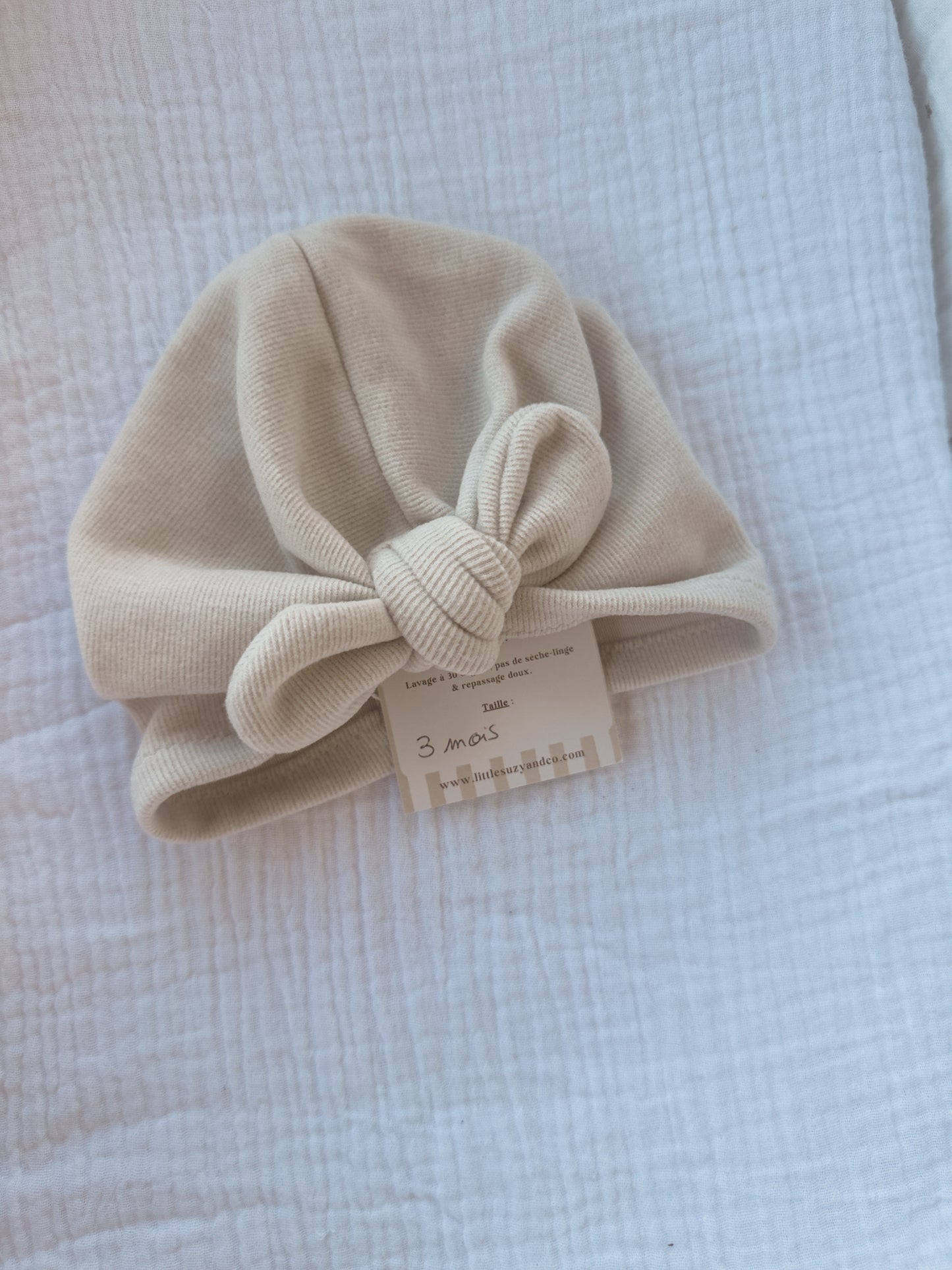 Turban 3 mois crème - En stock