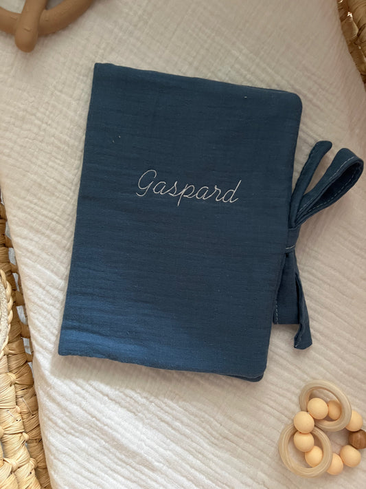 Protège carnet de santé - Bleu Paon